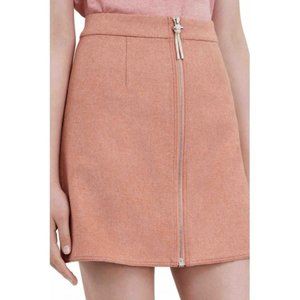 Acne Studios Prisca Wool Cashmere Zip Skirt Pink